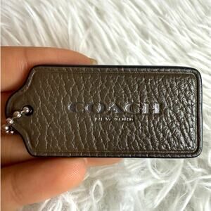 2" COACH Gray Fob Bag Charm Hang tag Hangtag